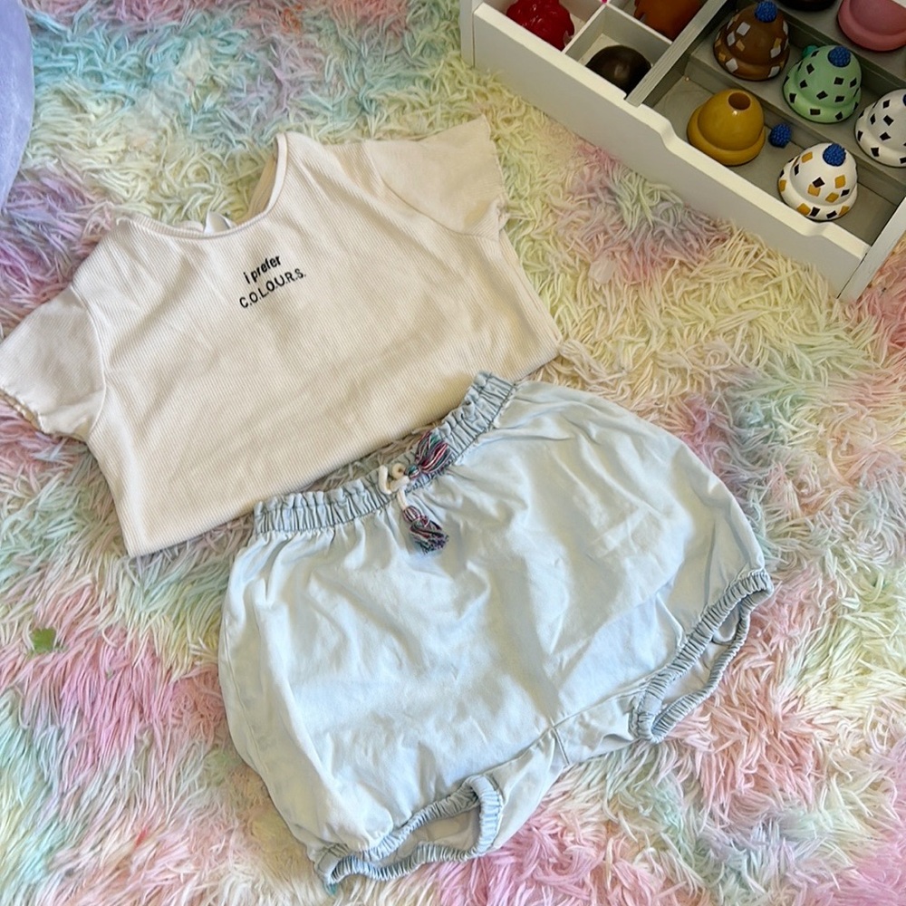 New without tag Zara top and short bundle 3-5 cute girls